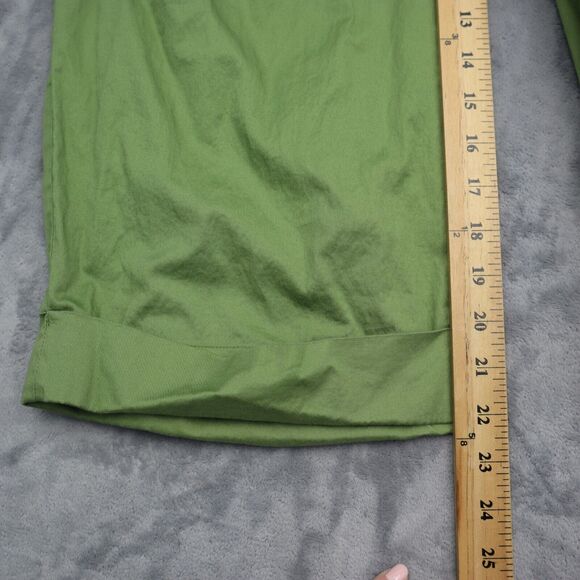 Bag Age Shorts Womens 20 Green High Rise Cotton Medium Wash Elastic Waist - Picture 5 of 16